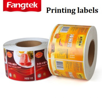 Custom Glossy waterproof Self Adhesive Label roll Canned /Food/Beer/Fruit Packing Stickers